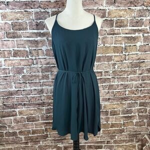 LOFT Deep Teal Green Sleeveless Tie Waist Dress Casual Dress‎ Size Medium